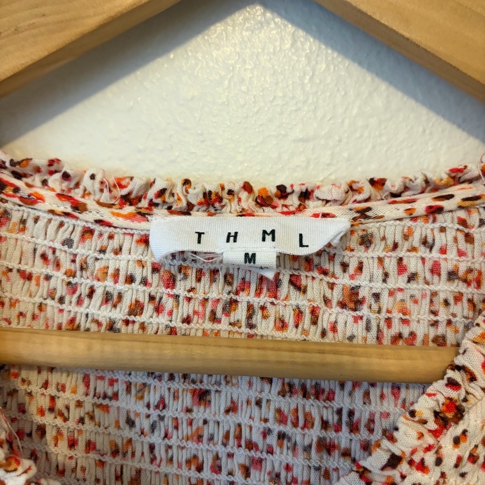Thml Smocked Button Blouse Size Medium - image 4